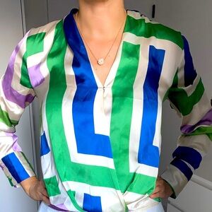 Mango Geometric Print Blouse